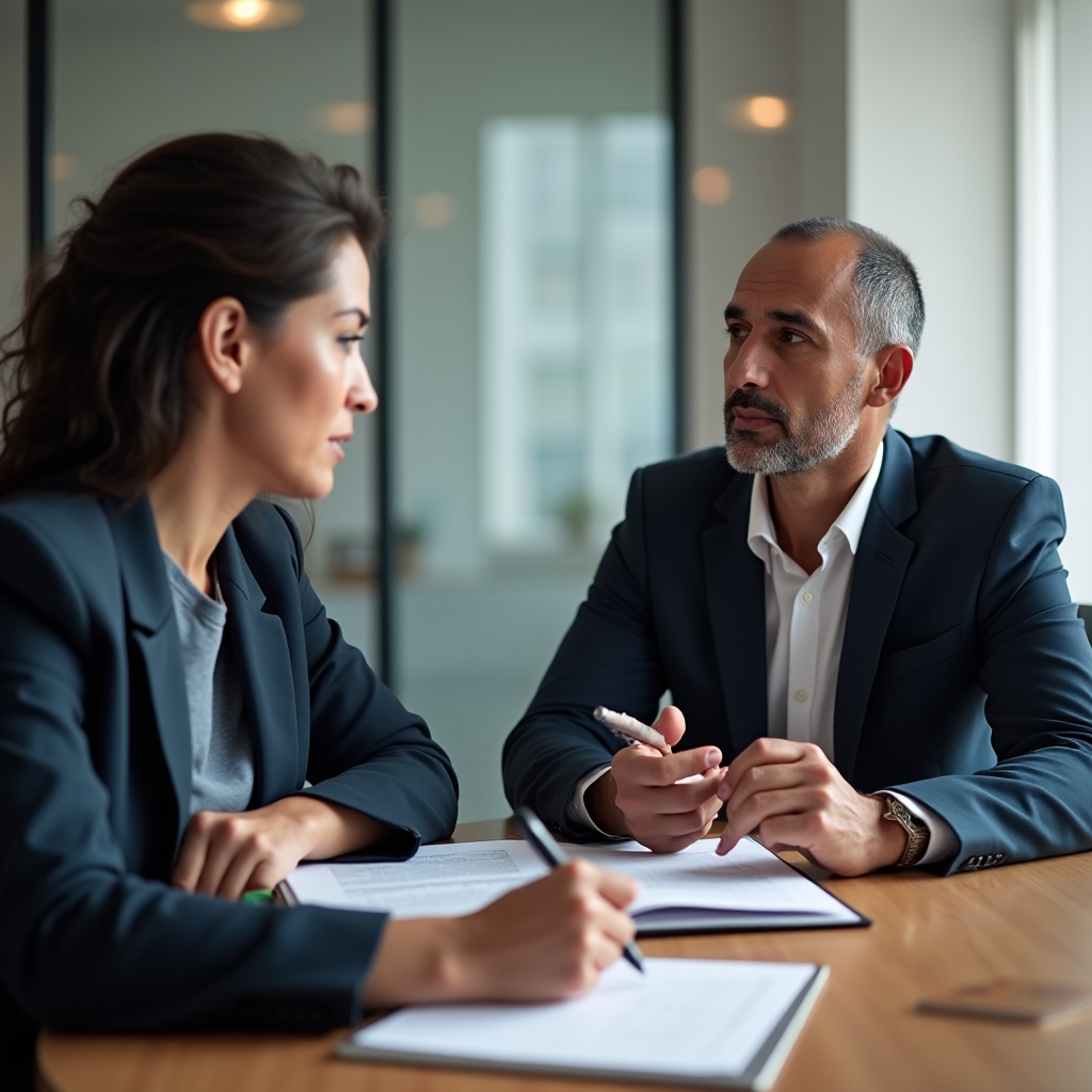 Educational consultation session with financial concepts being reviewed